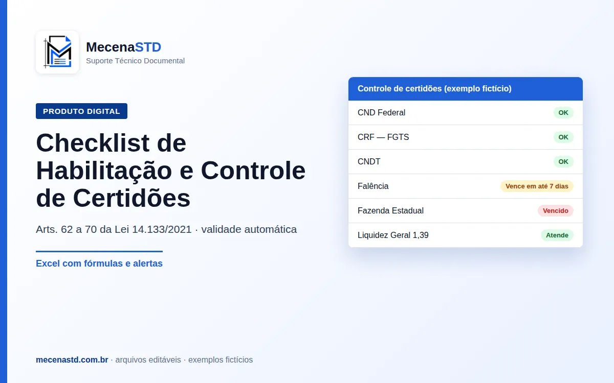 Checklist de Habilitação e Controle de Certidões